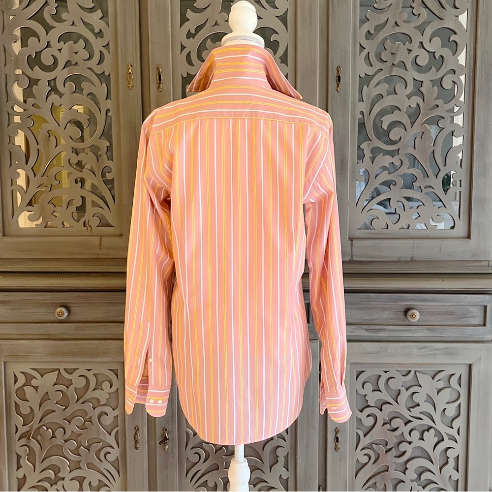 Etro Pink Striped Button Up Shirt 38 View 4